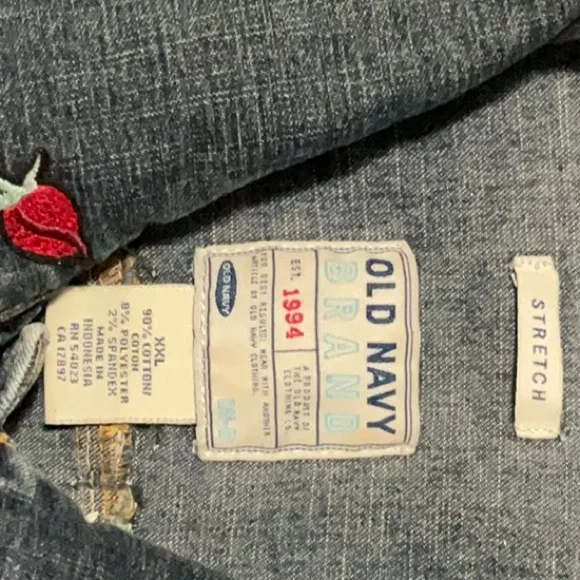 Embellished Patchwork Beaded Denim Jean Jacket Upcycled Jean Jacket Size XXL - Picture 10 of 10